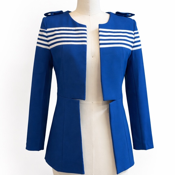 Jackets & Blazers - Blue Striped Women's Jacket